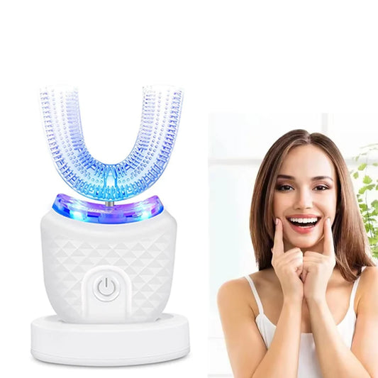 New Rechargeable Smart U-Shape Soft Ultrasonic Waterproof Wireless Toothbrush Set Travel Electric Toothbrush